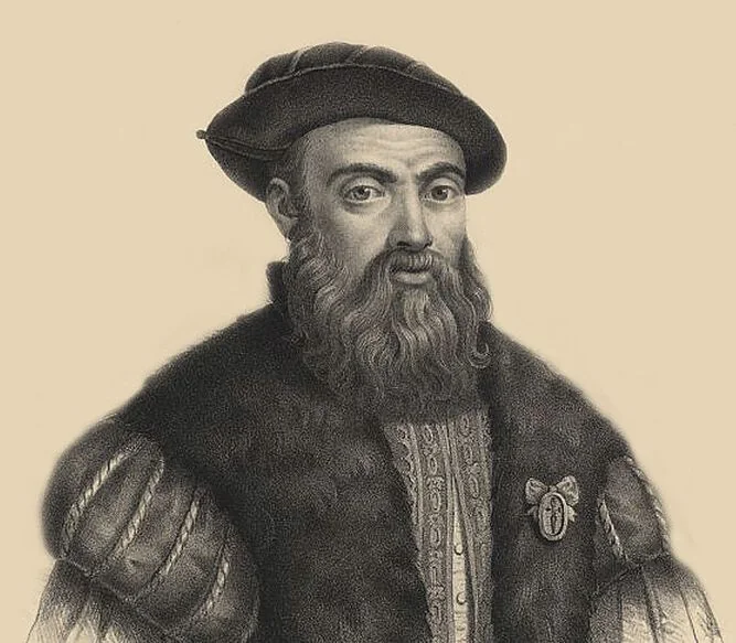 Engraved portrait of Ferdinand Magellan